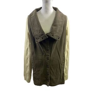 Ellison Tan Beige Mix Media Jacket Size S